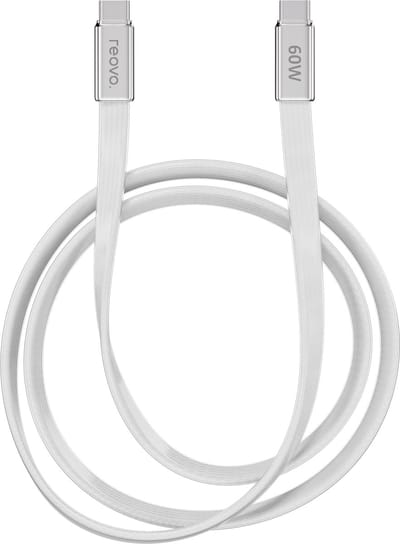 Reovo - USB C Kabel - Oplaadkabel - datakabel - USB-C naar USB-C - 1.2 meter lang - Oplader - geschikt voor Samsung S25, S26 en iPhone 15,16,17, Pro, Max - wit