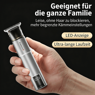 Komingdon professionele elektrische tondeuse met led-display, USB-oplaadbaar, precisietrimmen voor herenhaar en baard, inclusief begrenzingskam,