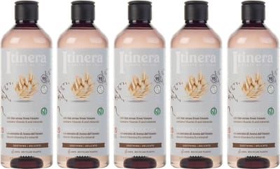 ITINERA - Kalmerende bodywash met haver uit Veneto, 95% natuurlijke ingrediënten, 370 ml (5 stuks)