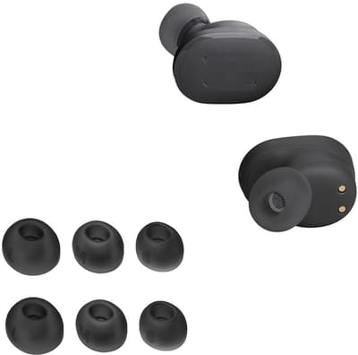 Dailygoods - Vervangende Siliconen Oordopjes voor In-Ear Hoofdtelefoons, 6 Stuks (Zwart)