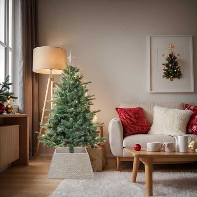 vidaXL - Kerstboomkraag - Vierkant - Wit - 70 - x - 70 - x - 28 - cm - Waterhyacint