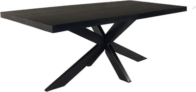 Eettafel Mango Hout - Lange Tafel - Gezellig Tafelen - Duurzaam Mango Hout - 200cm Lengte - Zwart