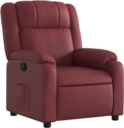 Verstelbare Fauteuil Kunstleer Bordeauxrood