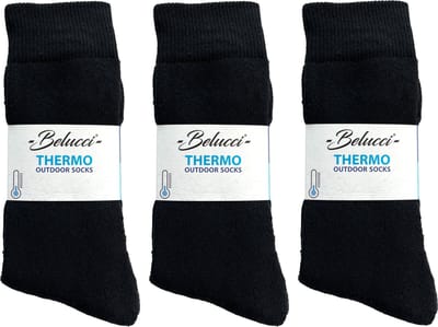 Belucci Thermosokken 6 Paar Zwart Maat 39/42