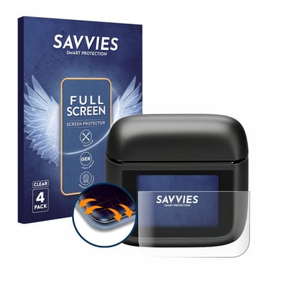 Savvies - Screenprotector voor JBL Tour Pro 3 - Folie Beschermfolie transparant volledig dekking 4 Stuks
