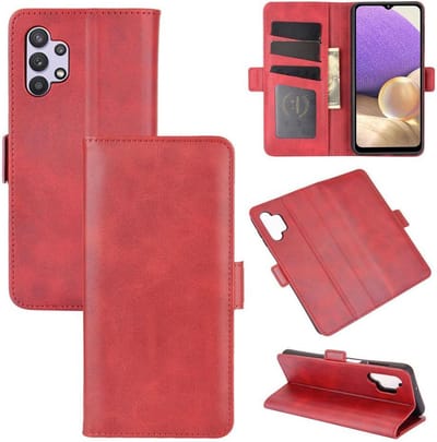 MobyDefend Hoesje - Geschikt voor Samsung Galaxy A32 (4G) - Luxe Wallet Book Case (Sluiting Zijkant) - Rood