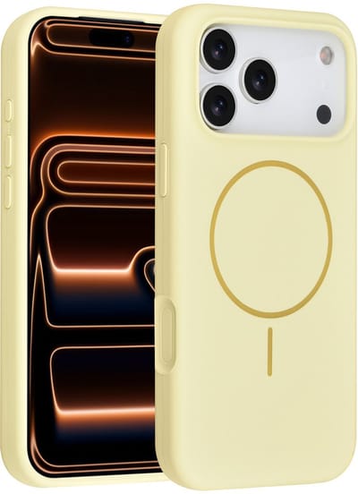 TUNIQ telefoonhoesje voor Apple iPhone 17 Pro Max - MagSafe siliconen backcover - Geel