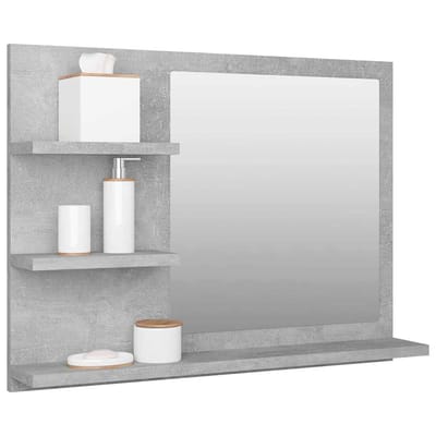 vidaXL - Badkamerspiegel - 60x10,5x45 - cm - bewerkt - hout - betongrijs