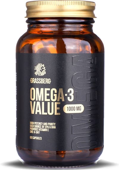 Grassberg Omega-3 Value 1000mg (60 caps) Unflavoured - Vitaminen, mineralen & gezondheid - Vetzuren