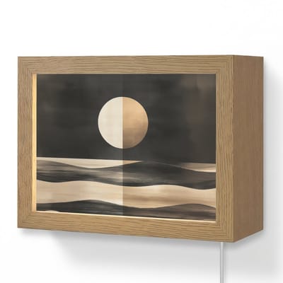 Wandlamp 20x15 cm - Oplaadbaar - Maan - Cirkel - Goud - Wandlampen binnen woonkamer - Slaapkamer lamp met kabel - Decoratieve nachtlamp - Vloerlamp snoer