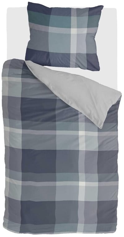 Byrklund Dekbedovertrek Preppy Squares - 140x220 - 100% Polyester - Blauw