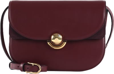FURLA Leren Schoudertas Sfera Crossbody Round Ribes Wijnrood