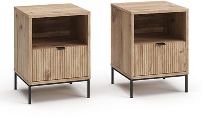 Vicco Eliza Nachtkastje – Set van 2 Viking Eik