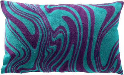 Dutch Decor AYRA - sierkussen 30x50 cm - geborduurd - Dynasty Green - groen, paars - Inclusief binnenkussen - Luxe kussens voor woonkamer & bank