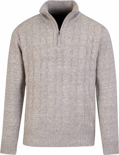 BJØRNSON Lunt Kabel-Gebreide Winter Pullover Teddy Heren - Maat 2XL - Beige