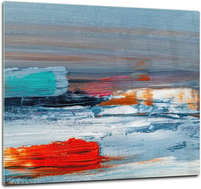 Keukenbord Gehard Glas - Glazen Werkblad - Keuken Decoratie - Krasbestendig Oppervlak - 60 x 52 cm - Abstract Kunst