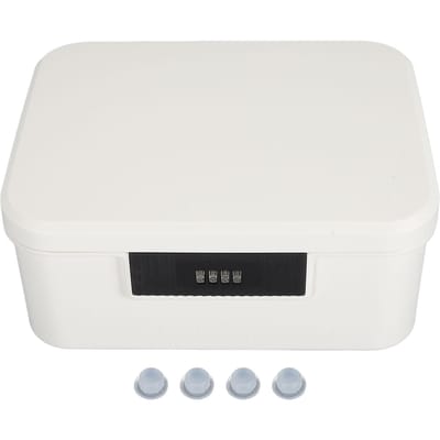 Coffre de Rangement Verrouillable d'une Capacité de 9L pour Fichiers Organisateur de Documents Double Couche Stockage avec Mot de Passe blanc