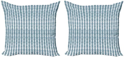 ABAKUHAUS Kussenhoes Set – Grijs-blauw 50x50 cm – Dubbelzijdig bedrukt, Rits