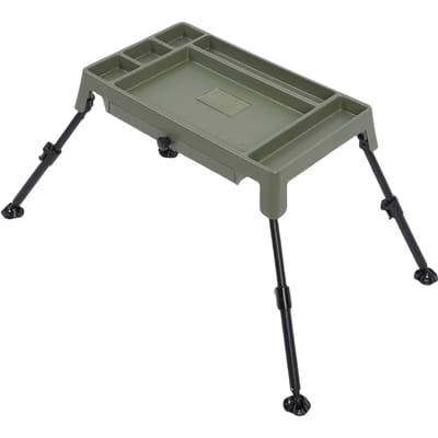 Table de tente double couche pour le rangement des accessoires de pêche avec hauteur réglable et design portable pliable Camping gray