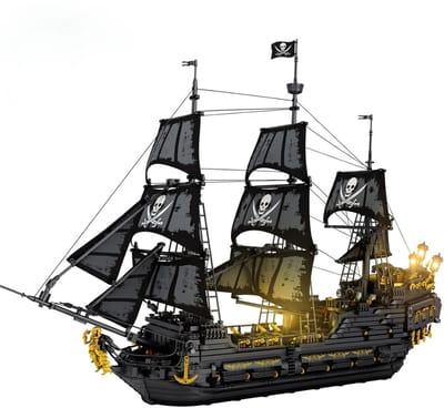 Reobrix 66036 Black Pearl XL Ship of the Pirates mega bouwset | Caribbean Adventure Modelbouw | Educatief Creator STEM piratenschip speelgoed bouwpakketten voor kinderen & volwassenen | DIY piraten boot geschikt voor Lego | Bouwdoos 4304 bloks