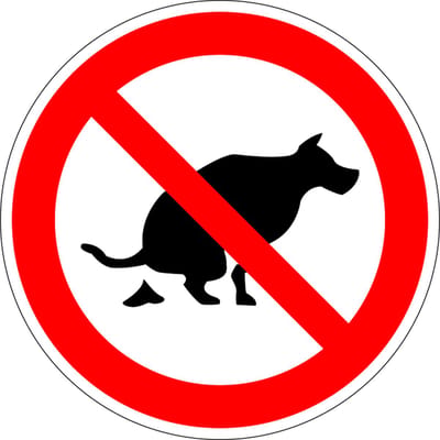 Verboden hondenpoep sticker 400 mm