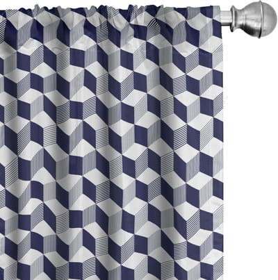 ABAKUHAUS nachtblauw – 2x voorhangpanelen van microvezel 75×245 cm