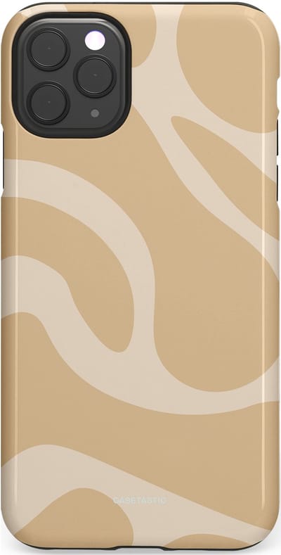 Casetastic hoesje geschikt voor Apple iPhone 11 Pro Max - Dubbellaagse bescherming - Aesthetic Beige Wave Clean Girl - Fashion Case - Beige