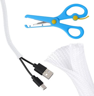 Flexibele Kabelbeschermslang 5 m Wit voor 6 mm / 10 mm Kabels - Zelfdichtende Kabelgoot voor Desk, TV en Computer Kabelbeheer