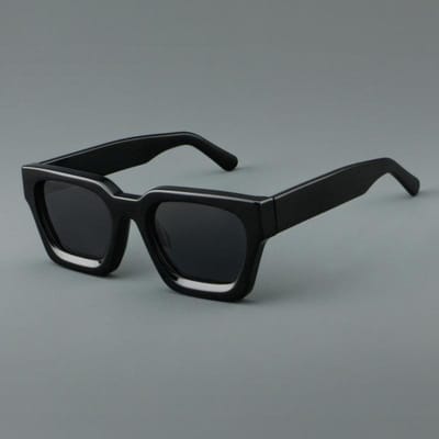 Lunettes de Soleil Carrées Légères Confortables Durables Haute Qualité Haut de Gamme Élégantes Style Designer pour Femme Homme black