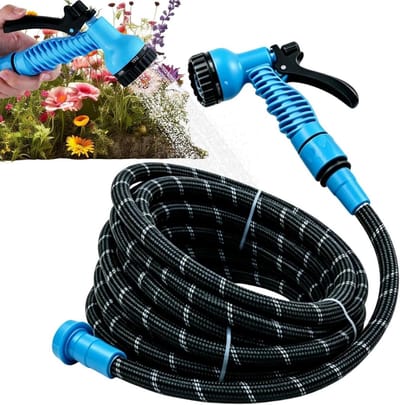 Tuinslang Met Sproeikop - Flexibele Waterslang - Buiten Werkzaamheden - Zeven Sproeistanden - 15 of 30 Meter - Groen