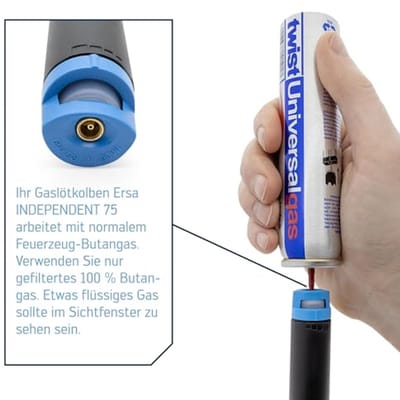 Draadloze gassoldeerbout 75W met piektemperatuur tot 580 °C en beitelvormige soldeerpunt
