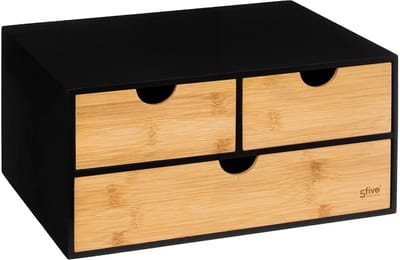 5Five kantoor organizer ladeblok - 3 lades - 32 x 25 x 16 cm - hout