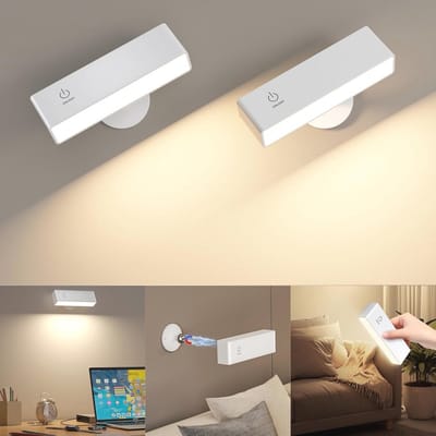 Dimbare Draadloze Wandlamp Set voor Binnen - 360° Draaibaar en Touch Bediening