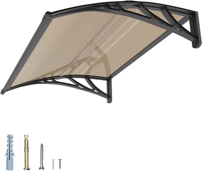 Luifel voor huisdeur - Overkapping voordeur - Bescherming tegen weer - UV-blokkerend polycarbonaat - 100 x 120 cm