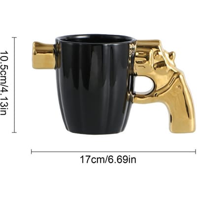Creatieve Mode Persoonlijkheid Mokken Model Pistolen Kop Mijnen Modellering Kop Koffiemok Melkmok Valentijnsdag Grappige Cadeaus 350ml black