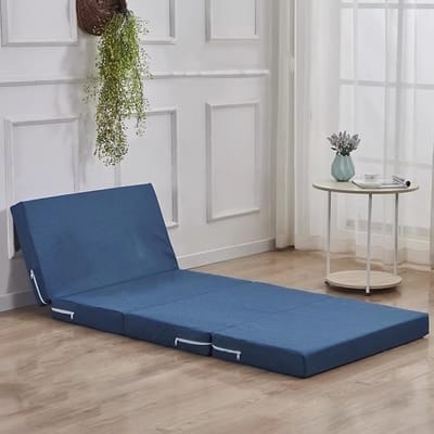 Opvouwbare Matras - Gastenbed Vloer - Tijdelijk Slapen - Afneembare Hoes - 200x70x10cm - Blauw