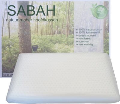 Sabah Natuur Rubber Hoofdkussen | Latex | 100% Natuurproduct | Medium | Ondersteunend | Ventilerend | 40x70 cm