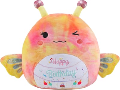Pluche Vlinder - Knuffel Dier - Decoratie en Cadeau - Uniek Knoopverf Proces - 35.6 cm - Kleurrijk