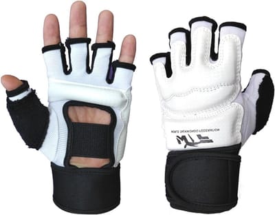 Kickbokshandschoenen Halve Vinger - Bokshandschoenen Karate Handschoenen - Vechtsport Training - Ademend Hol Handpalm Ontwerp - Zie Beschrijving - Zwart Wit