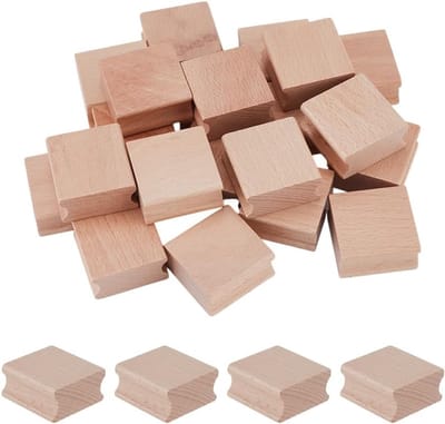 20 Stuks Houten Rubber Stempel Handvatten, 4x3.8cm Lege Houten Stempel Mounts voor DIY Creatief Knutselen en Scrapbooking