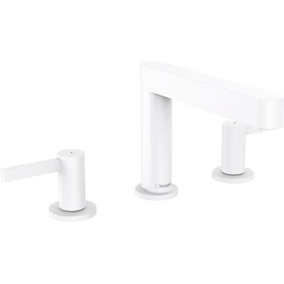Hansgrohe Finoris - Wastafelkraan 110, 3-gats, incl. Push-Open afvoer, EcoSmart, mat wit 76033700