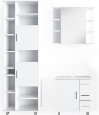 Vicco Badkamermeubel set Ilias, Wit, 3-delig