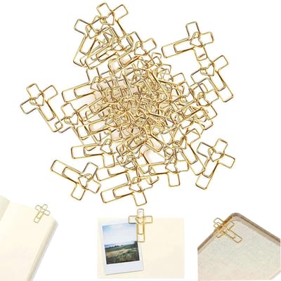 50 stuks Paperclip kruis vorm - Paperclips - Kruis paperclip - Decoratieve paperclips - Hart kruis paperclip - Kan gebruikt worden als boekenlegger agenda en planner voor het ordenen van kantoor- en schoolspullen