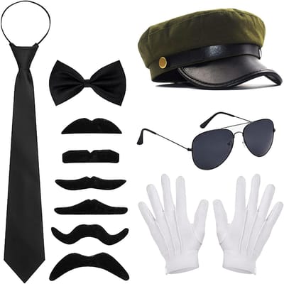 6-delige kostuumaccessoires voor chauffeurs, inclusief hoed, perfect voor carnaval, Halloween en cosplay evenementen
