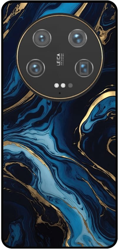 Smartphonica Telefoonhoesje Geschikt voor Xiaomi 13 Ultra met marmer opdruk - TPU backcover case gold blue marble design - Goud Blauw geschikt voor Xiaomi 13 Ultra