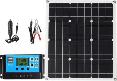 Zonnepaneel Set - Monokristallijn Paneel - Energie Opwekken - Hoge Omzetting - 100 Watt - Zwart