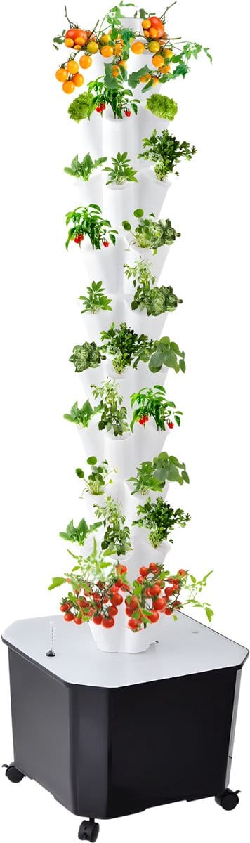 Plantentoren 50L - Kweektoren - Plantenzak toren - Met watertank - 166cm - Aardbei, bloemen tomaten en meer