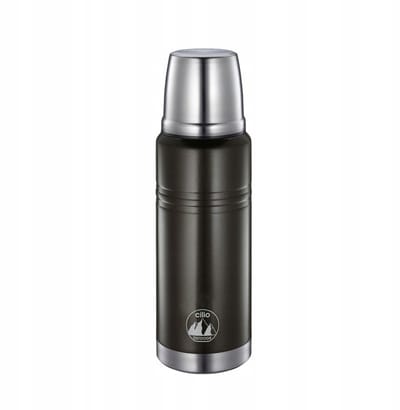 Cilio Thermoskan RVS 0,75L Zwart - Houdt Dranken Lang Warm/Koud