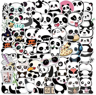 Knaak Panda Stickers - 50 stuks - Dieren - Panda Beer - Laptop - Stickervellen - Bullet Journal