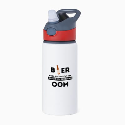 Hacebo® - bier, nu ik je aandacht heb je bent een geweldige oom waterfles met rietje rood - Oom - de beste oom - verjaardagscadeau - verjaardag - cadeau - cadeautje voor oom - oom artikelen - kado - geschenk - gift - water fles - 650ML